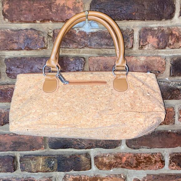 Primeware Cork Brown Tan Design Sassy Classic Wine Clutch Bag Purse - Picture 1 of 8